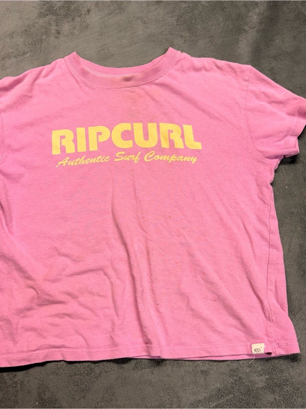 Rip Curl Pink Tee with Yellow Logo